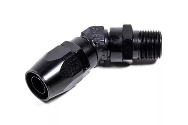 #10 45 Degx 1/2 MPT Hose End Black