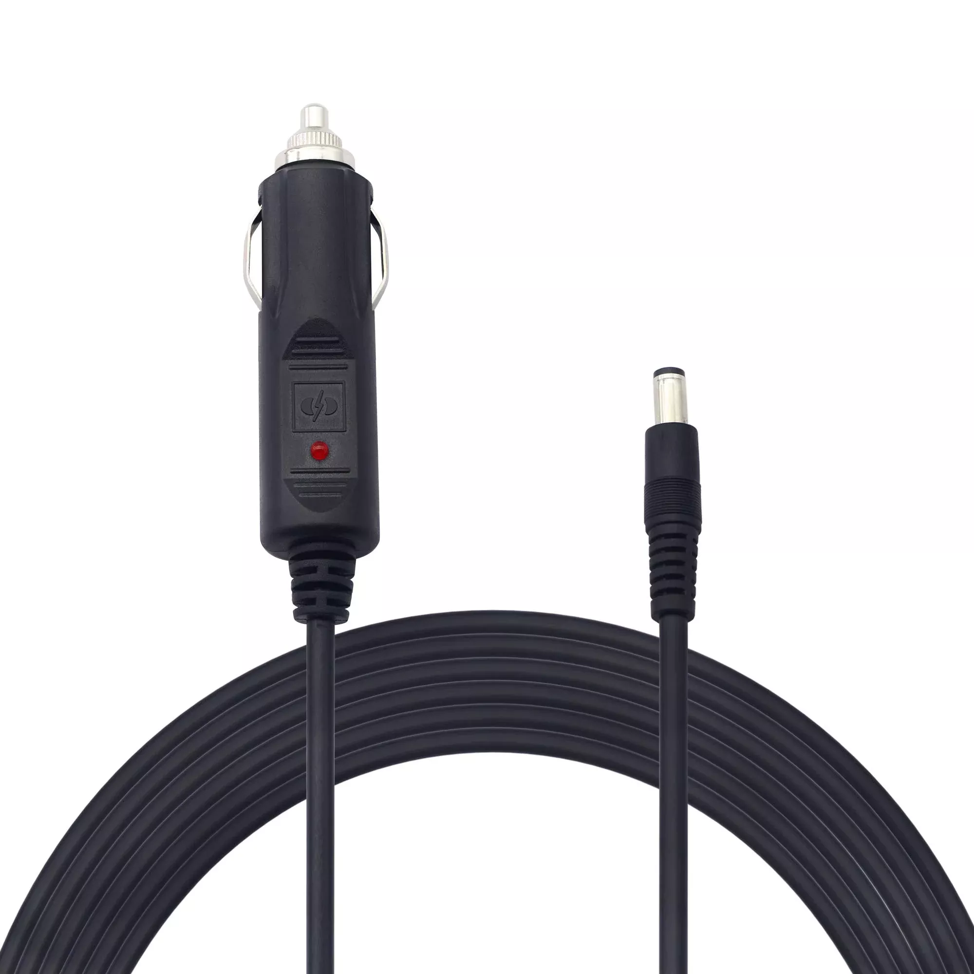 12V 24 V Dc 5.5Mm X 2.1Mm Car Cigarette Lighter Extension Power Supply Adapter Cable With Led For Car Truck Bus Van(10Ft)