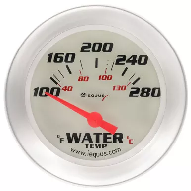 2-5/8 Dia Water Temp Gauge Silver100-280