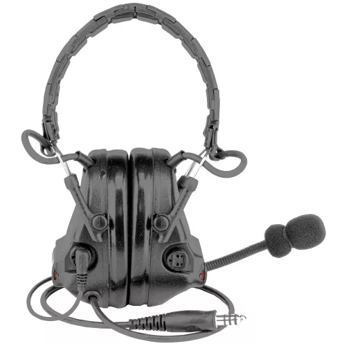 3M/Peltor ComTac V, Electronic Earmuff, Headband, Foldable, Single Lead, Standard Dynamic Mic, NATO Wiring, Black Color MT20H682FB-47 SV