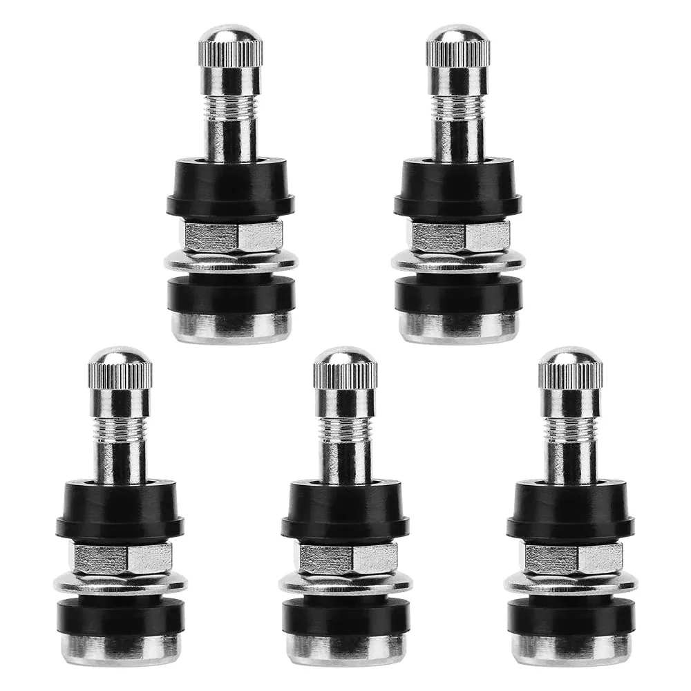 5Pcs Tr416 Tire Valve Stems – Outer Mount Metal Valve Stem High-Pressure Metal Clamp-In Valves For 0.453 And 0.625 Rim Hole