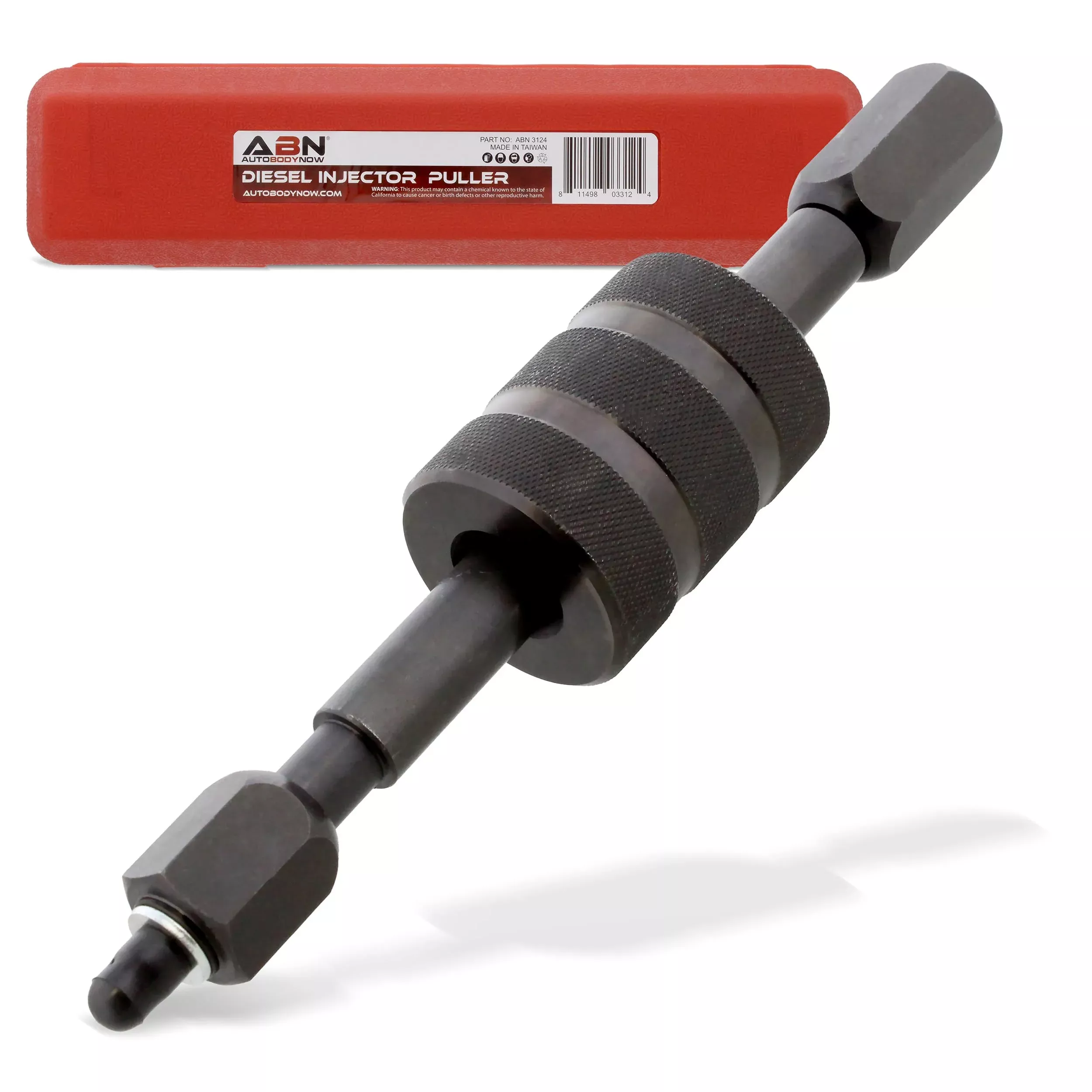 ABN Diesel Injector Puller Tool – Common Rail Remover with M8/M12/M14 Adapters, Steel, Model ABN-3124