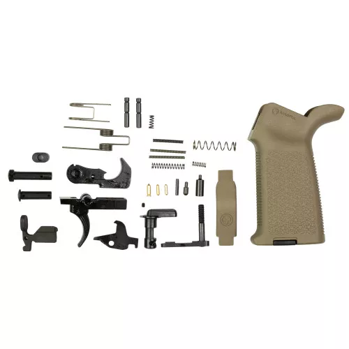 Aero Precision MOE Lower Parts Kit, For AR15, Includes Magpul MOE Grip AND MOE Trigger Guard in Flat Dark Earth, Takedown Pin, Pivot Pin, Takedown/Pivot Detent, Takedown/Pivot Spring, Bolt Catch, Bolt Catch Buffer, Bolt Catch Roll Pin, Bolt Catch Sp