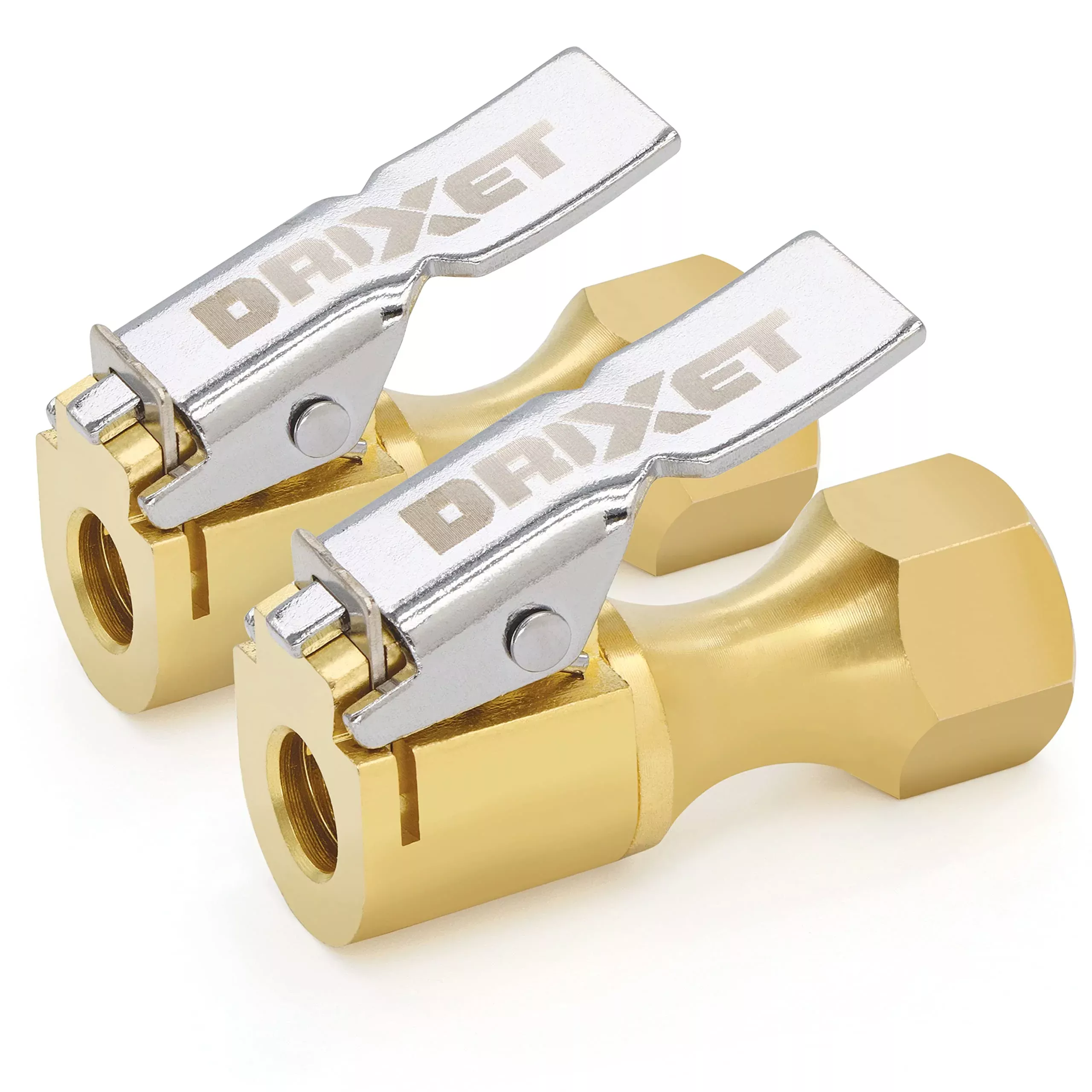 Air Chuck, Closed Flow Heavy-Duty Locking Tire Air Chuck, With Quick Connect, Solid Brass, 1/4 Inch Female Npt Thread, 250 Psi, Fits Most Air Hose, Air Inflators, – 2 In A Pack