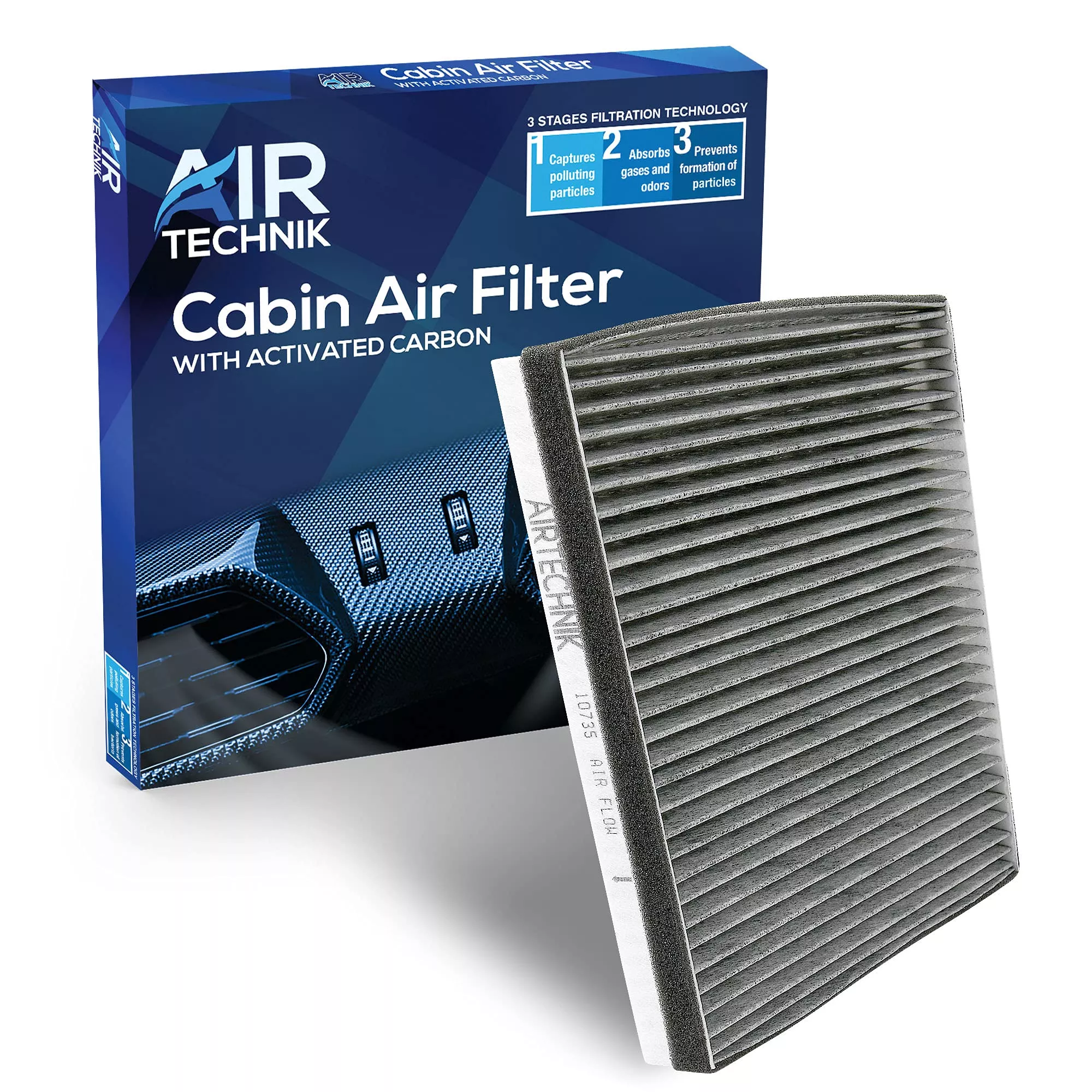 Airtechnik Cf10735 Cabin Air Filter W/Activated Carbon | Fits Genesis G80 G90 Gv80, Hyundai Equus, Genesis/Kia K900, Stinger, Telluride (2011-2023 Select Models) – 97133-3M000