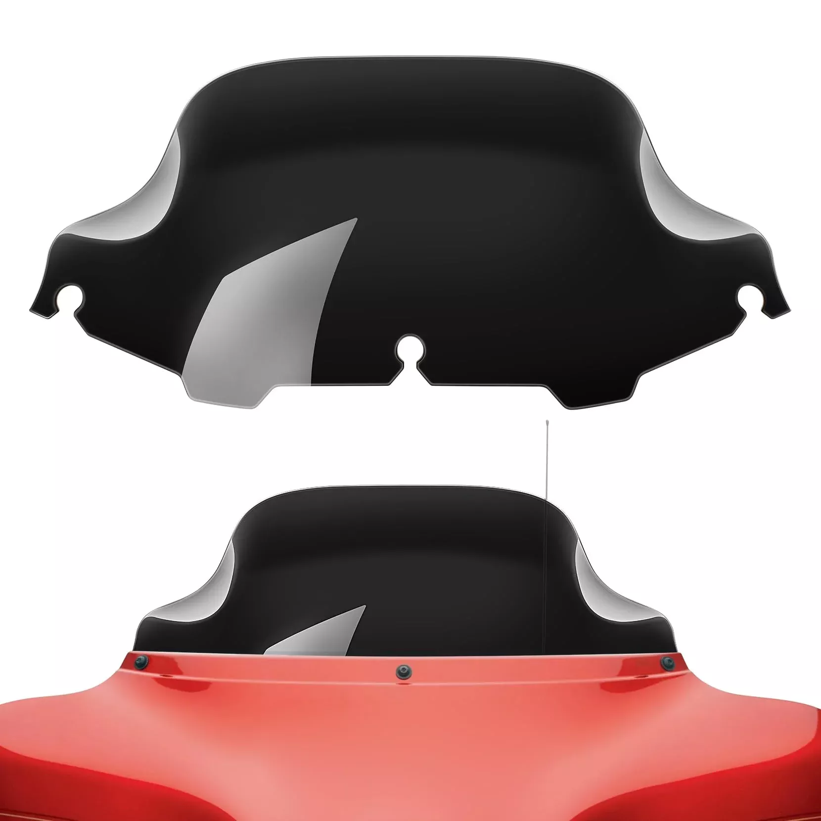 Amazicha 8″ Black Wave Windshield for 1996-2013 Harley Davidson Touring Models FLHT FLHX FLHTK FLHTC FLHTCU
