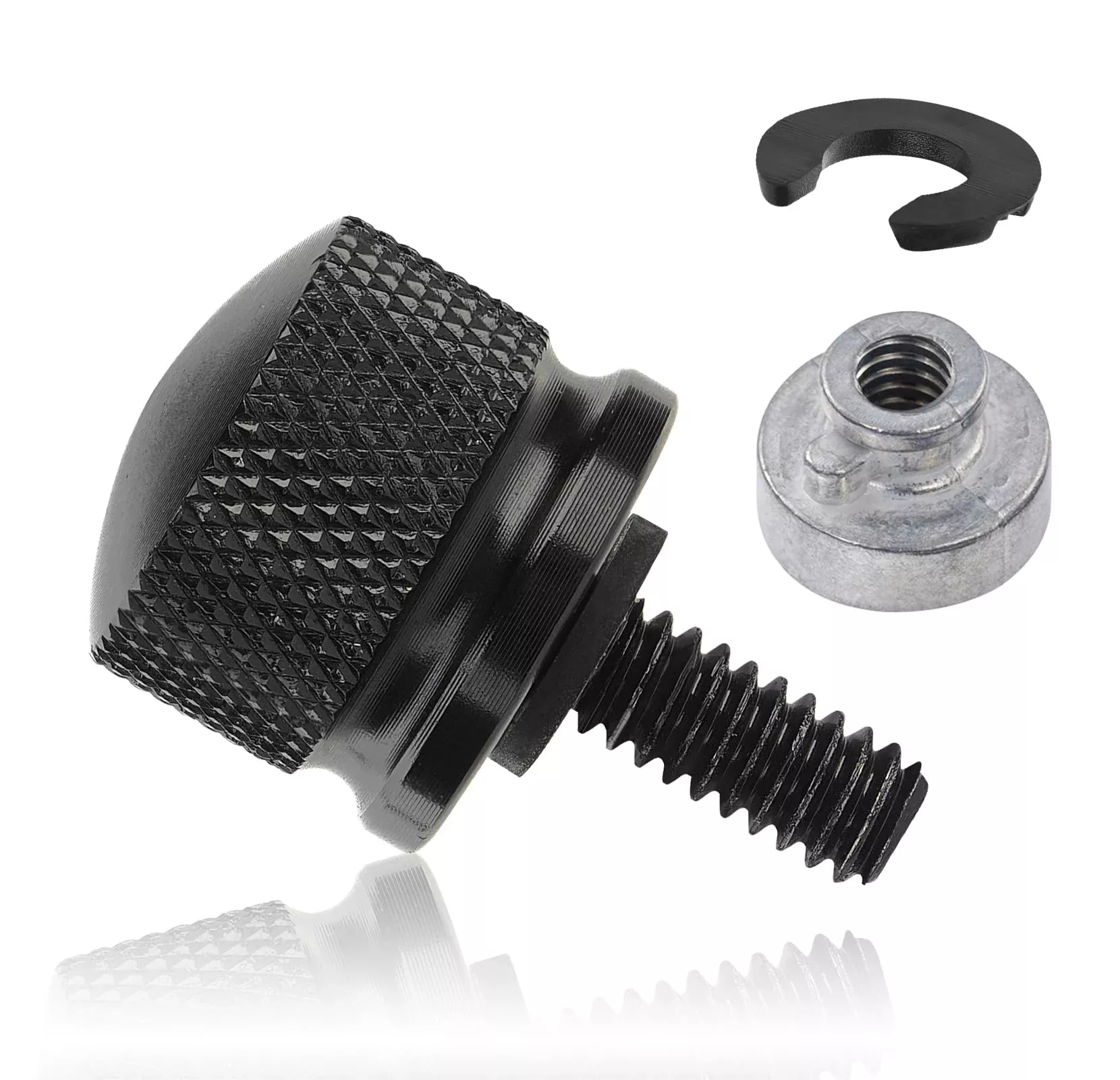 Amazicha Black Aluminium Seat Bolt Screw Nut Mount Kit Compatible For Harley Davidson Touring Sportster Softail Dyna 1996-2024