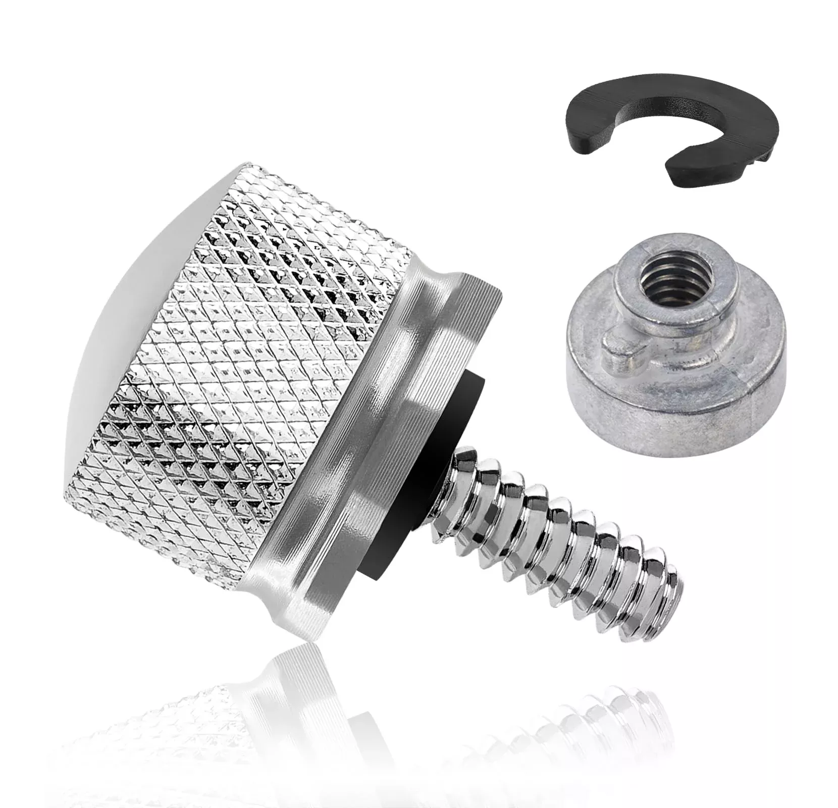 Amazicha Chrome Stainless Steel Seat Bolt Nut Kit Compatible For Harley Davidson 1996-2024