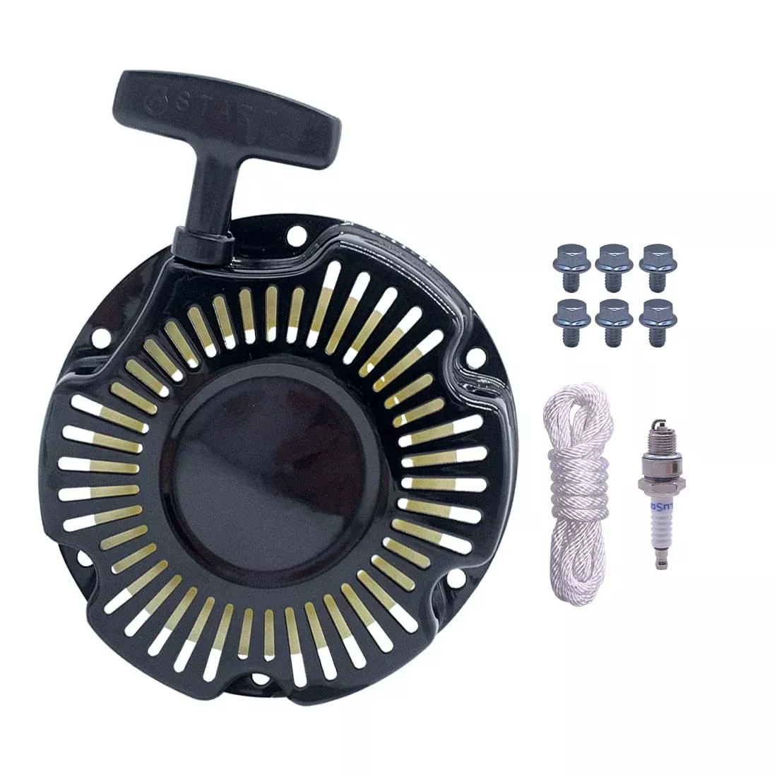 Aniro Moto Pull Start Recoil Starter for Coleman Mini Bikes & Go-Karts, Model CT100U, Black, 97cc, 2.8 HP, Includes Spark Plug