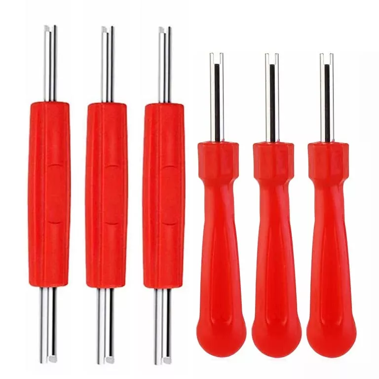 Aracey 6Pcs Tire Valve Stem Removal Tool – Dual Single And Double Heads Valve Core Remover Tool,Great Tire Repair Tool For Various Valve Cores,R134A R12 Hvac Air Conditioning Valve Core Remover