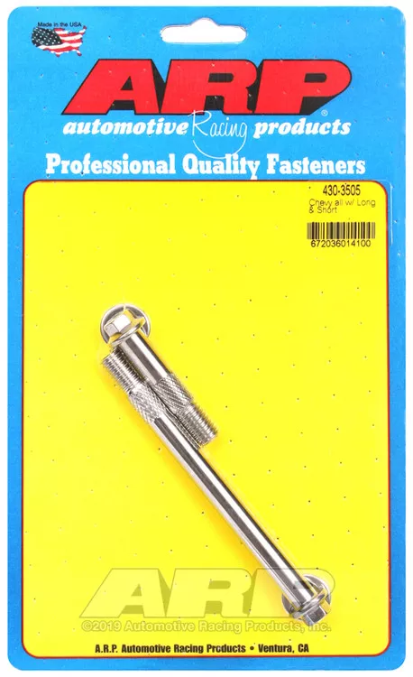 ARP Racing Starter Bolt CHEVY LONG /SHORT For Use With Chevy; With Long and Short Bolt Starter; 1.880 Inch/ 4.450 Inch Under Head Length; Hex Style Head Type