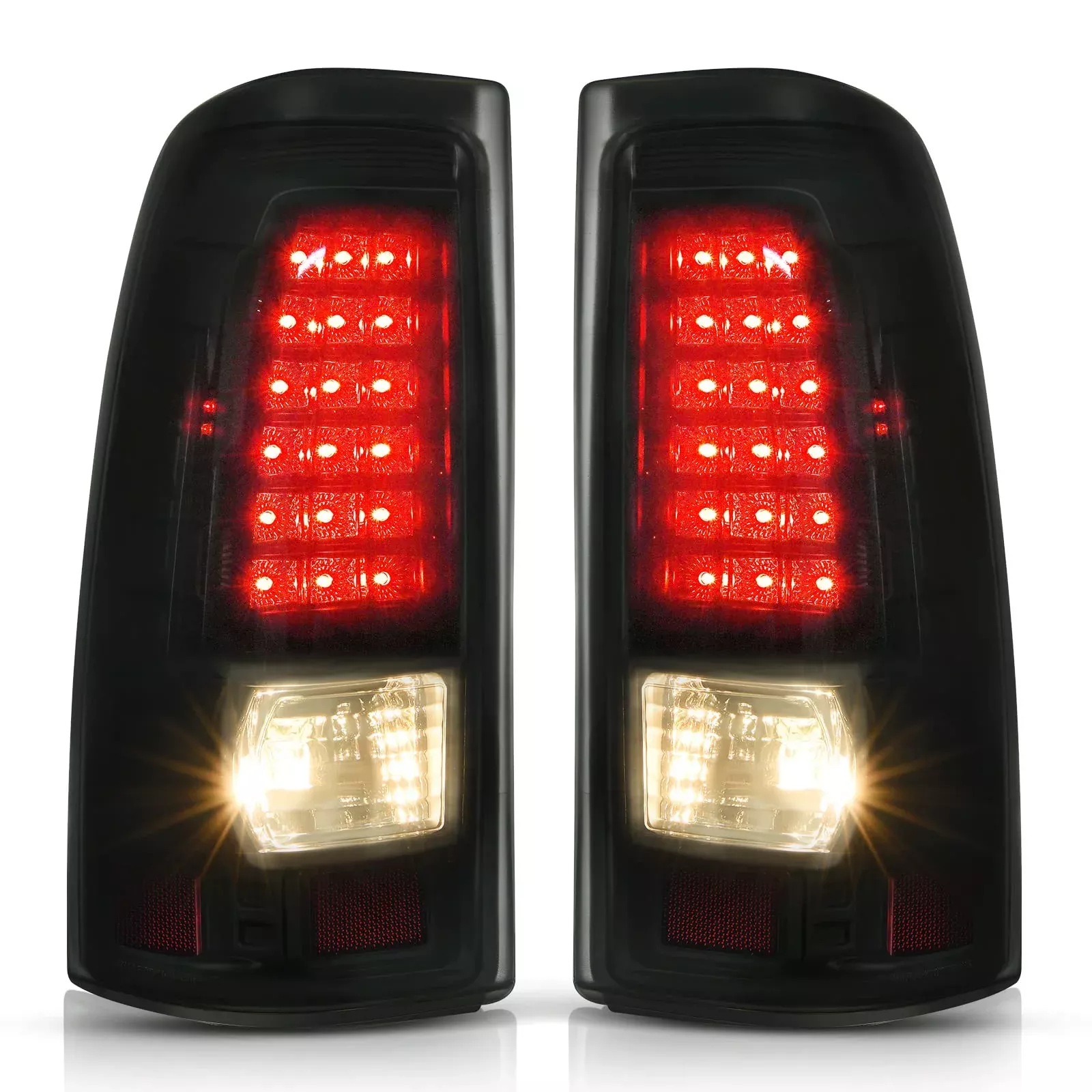 Autosaver88 Led Tail Light Assembly Compatible With 2003-2006 Chevy Silverado 1500/2500/3500 And 1999-2002 Gmc Sierra 1500/2500/3500 Black Housing And Smoke Lens (Fit Fleetside Models Only)