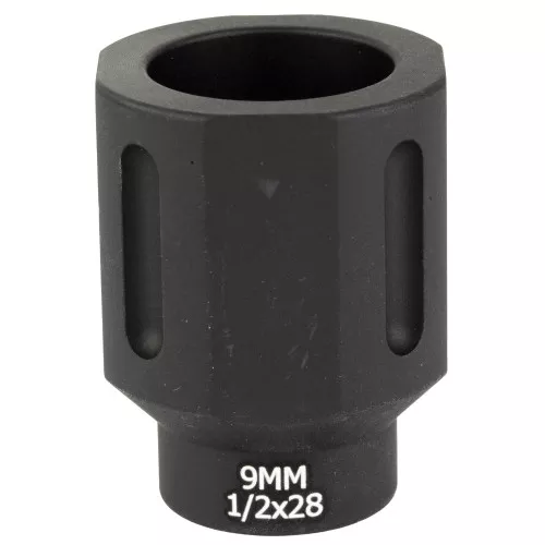 Battle Arms Development HEX FLASHCAN, Blast Diverter, 9MM, Anodized Finish Black, 1/2X36 Threaded BAD-FLASHCAN-6-1-2x36