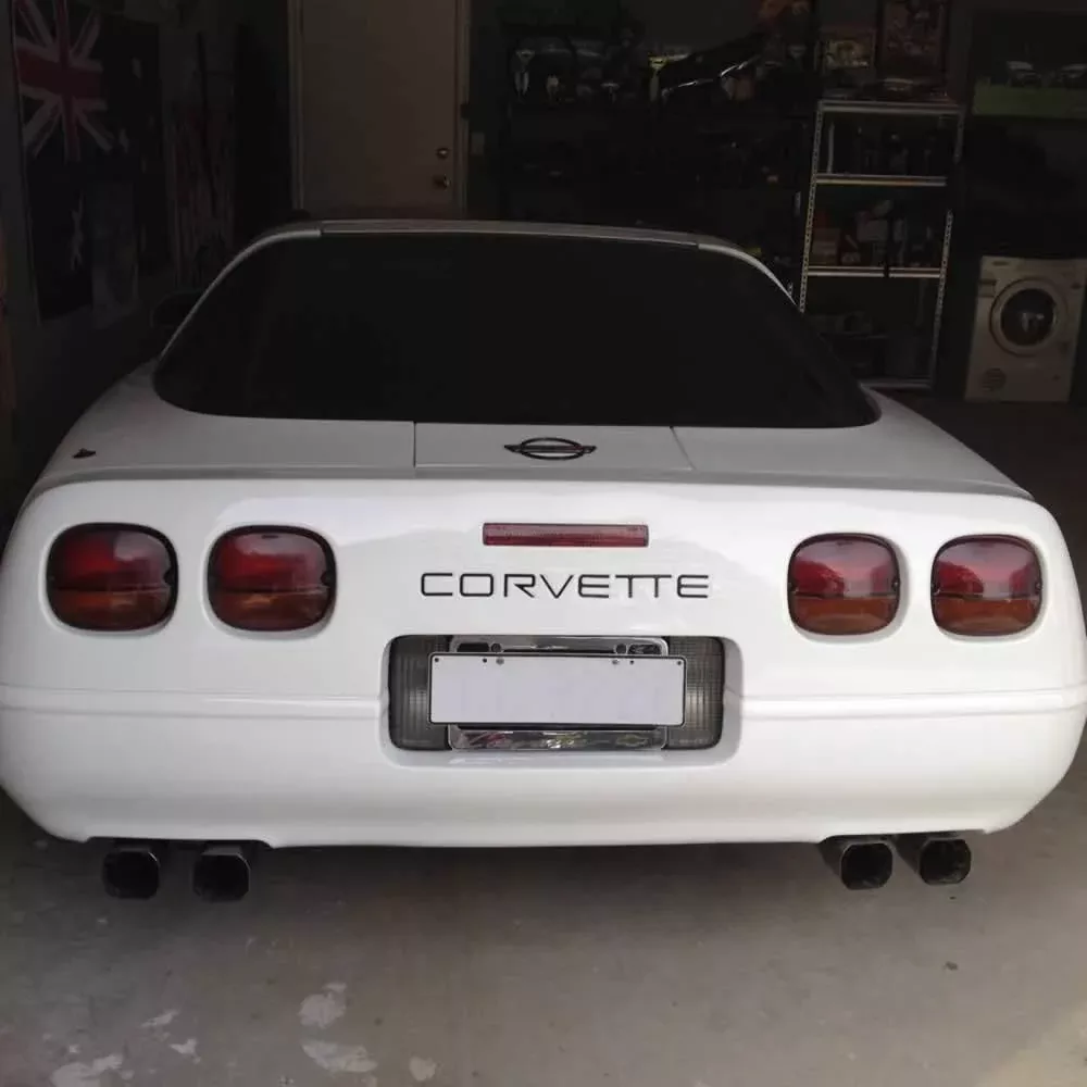 BDTrims Front & Rear Bumper Letters for 1991-1996 Corvette C4, Matte Black, Durable Plastic
