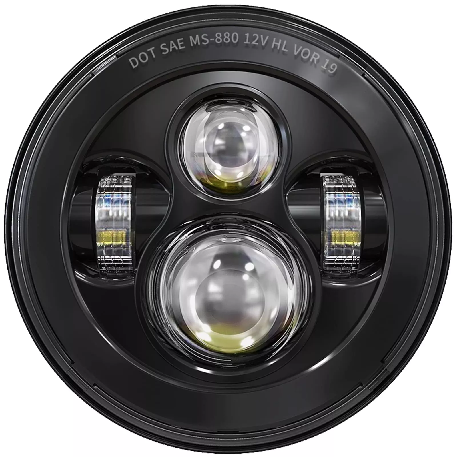 Bicyaco Dot 7 Inch Motorcycle Led Headlight Headlamp Compatible With Harley Davidson Electra Glide Street Glide Fat Boy Road King Heritage Softail Switchback Black
