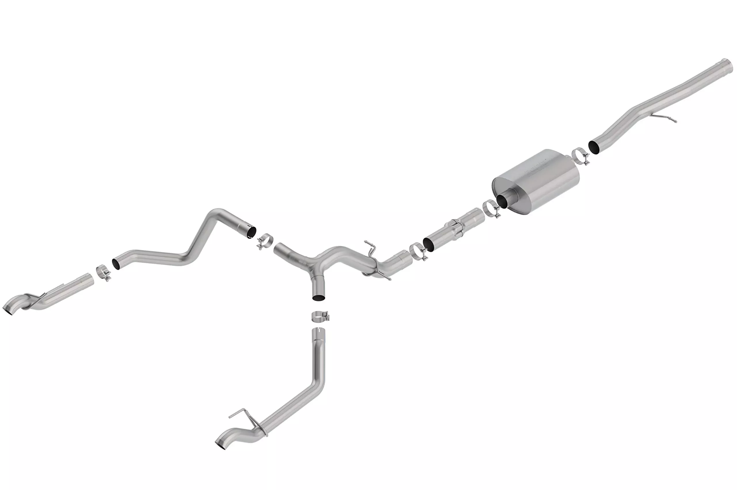 Borla 140775 Cat-Back Perf. Exhaust Sys. For '19-'23 Chevrolet Silverado 1500 V8 & Gmc Sierra 1500 V8 T-304 Stainlesss Steel Atak Sound Dual Split Rear Exit Single Outlet On Each Side Reuse O.E. Tips