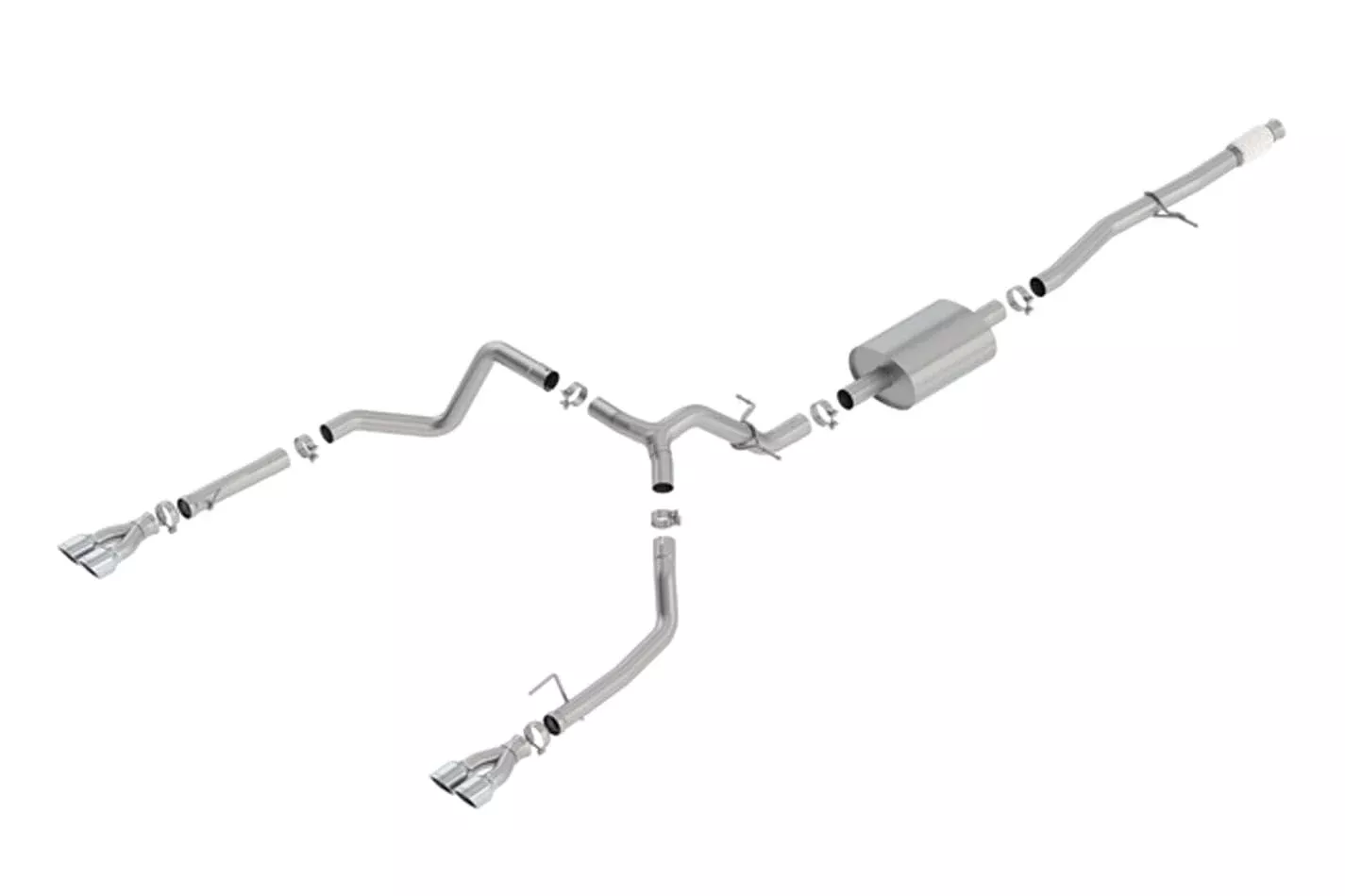 Borla 140781 Cat-Back For ’19-’23 Chev. Silv. 1500/Gmc Sierra 1500 5.3L V8 At 2&4Wd Ext. Cab (6′ 7′) Bed./Crew Cab (5′ 9′) Bed Incl. T.B. O.E. Split Rear Exit. Add Adapt. 60708 Crew Cab (6′ 7′) Bed