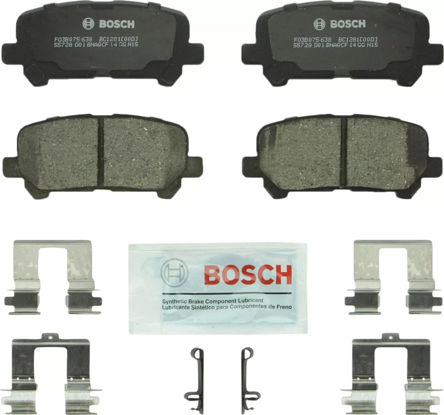 Bosch Bc1281 Quietcast Premium Ceramic Disc Brake Pad Set – Compatible With Select Acura Mdx, Zdx; Honda Odyssey, Pilot; Rear