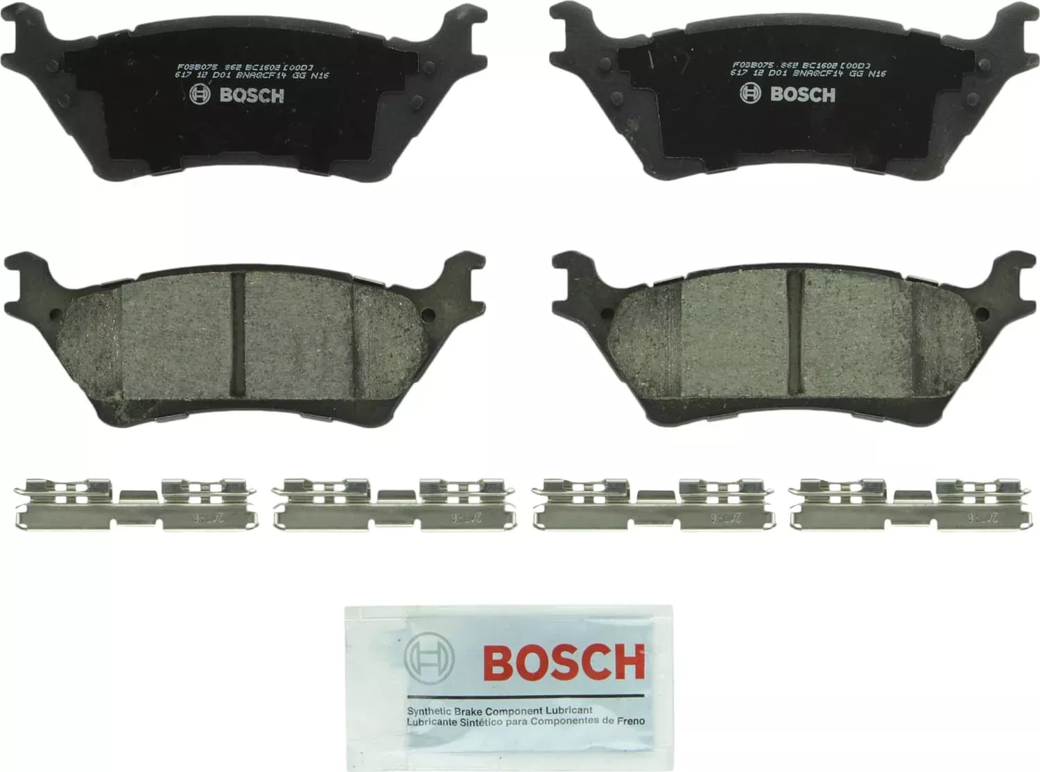 Bosch Bc1602 Quietcast Premium Ceramic Disc Brake Pad Set – Compatible With Select Ford F-150; Rear