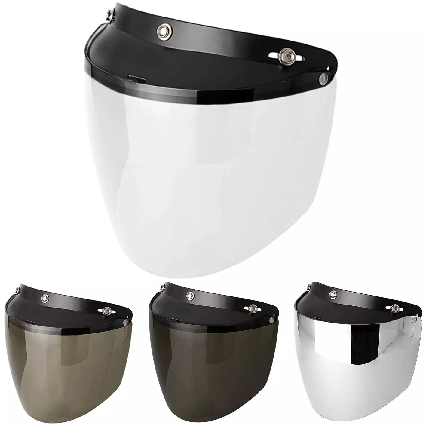 Chern Yueh 3-Snap Flip Shield Visor For Motorcycle Helmets (Clear)