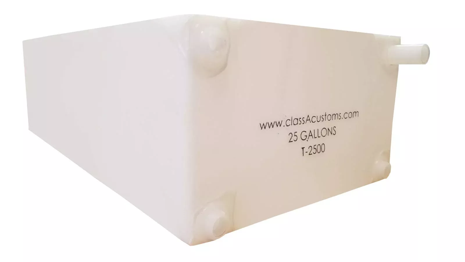 Class A Customs Spouted 25 Gallon RV Fresh & Gray Water Holding Tank – White Polyethylene