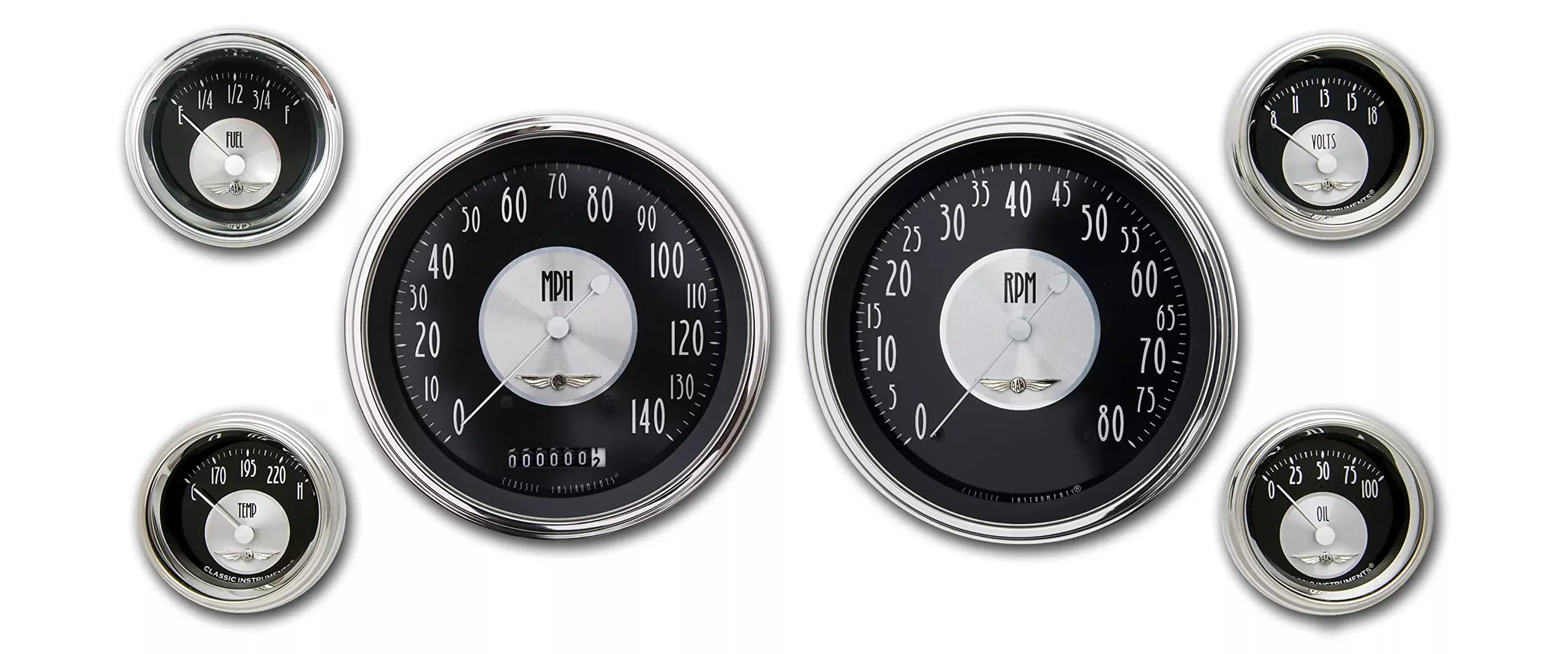 Classic Instruments Ax51Gblf Autocross Gray 6 Gauge Set