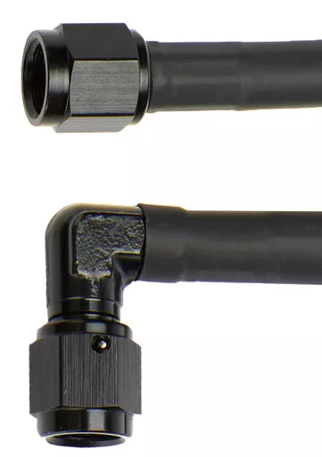 Coated Braided Line 18in #4 Hose -4 90 Deg/-4 Str