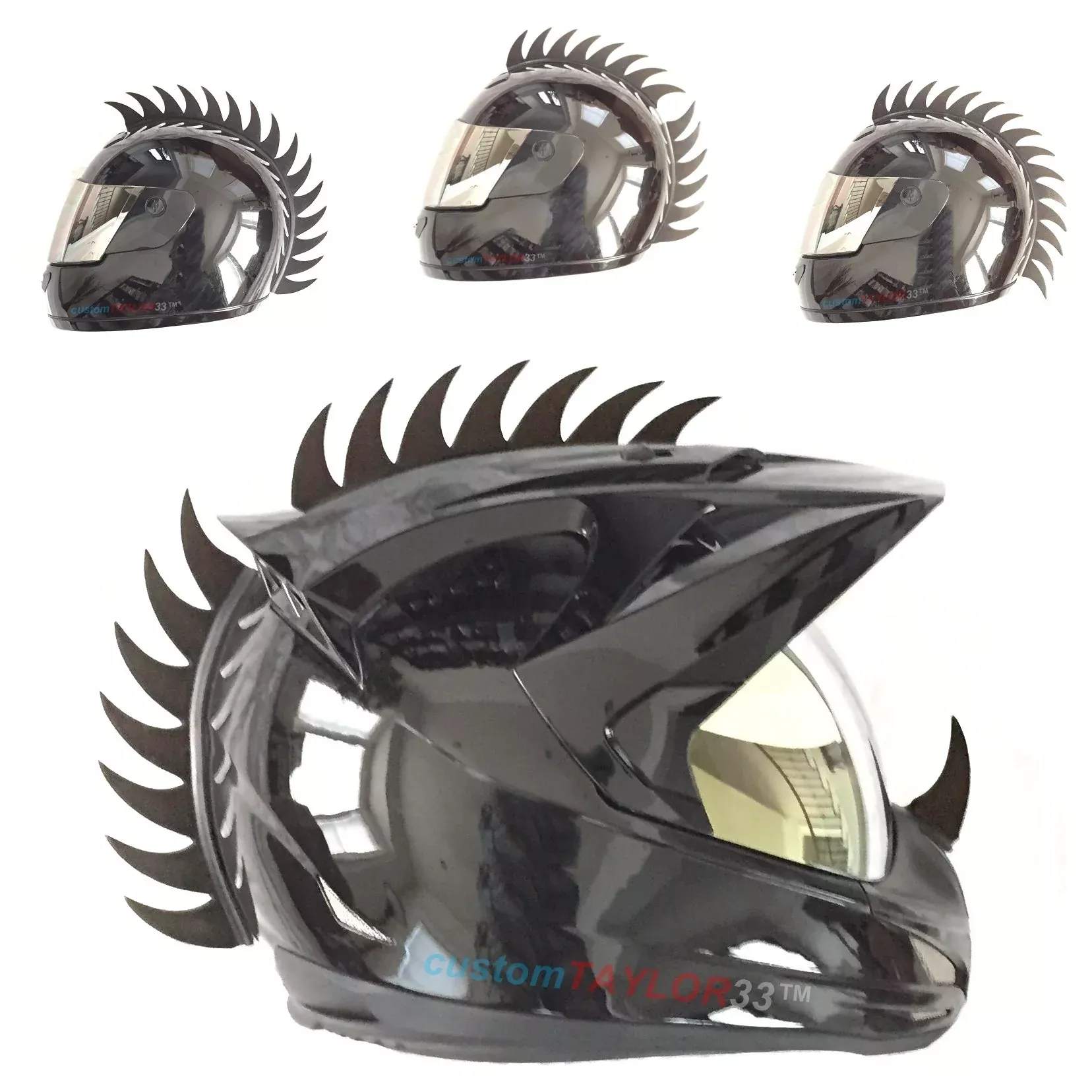 customTAYLOR33 Warhawk/Mohawk Rubber Saw Blade Helmet Accessory – Black, Fits Standard Helmets