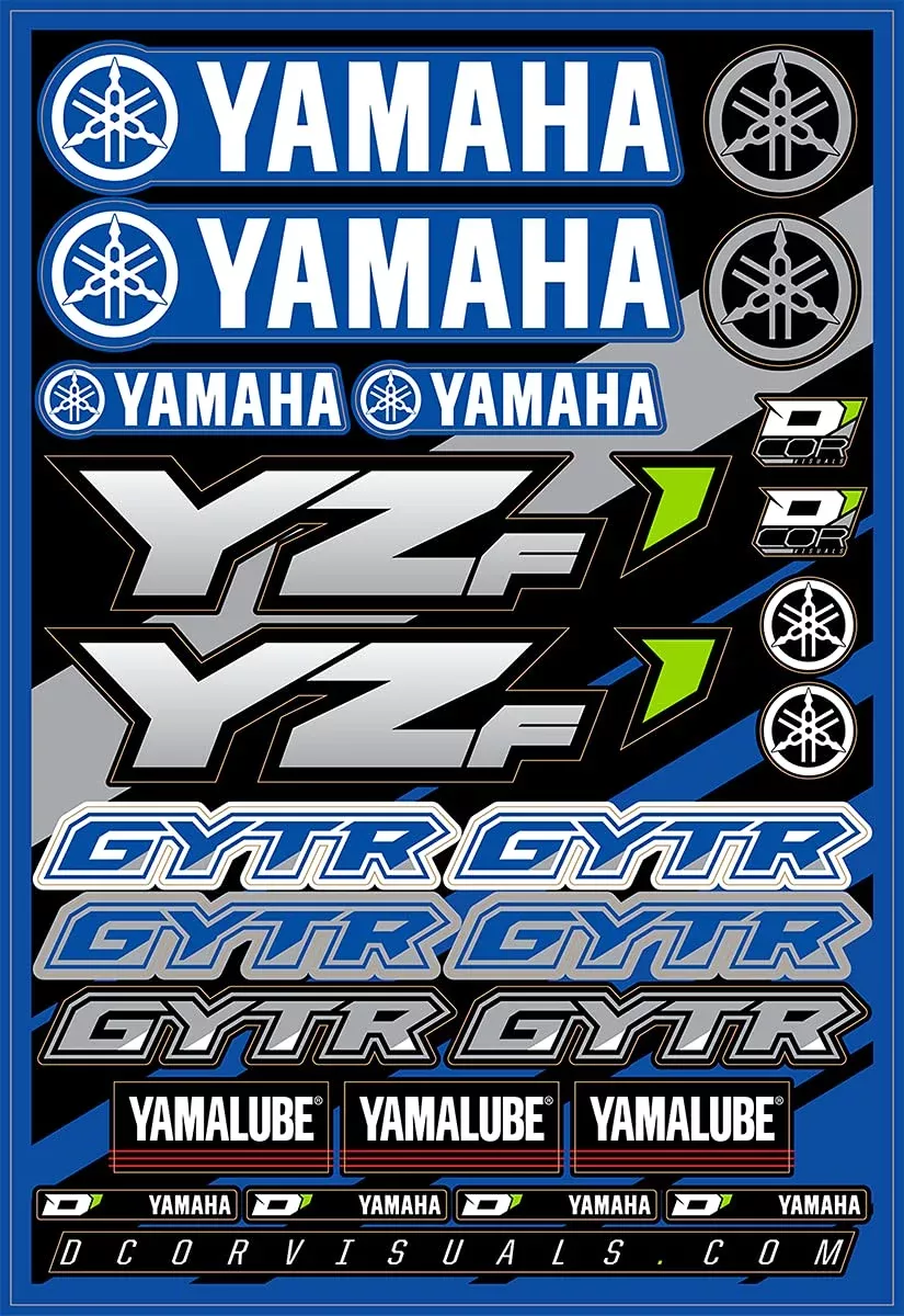 D’Cor Visuals 40-50-100 Yamaha Yzf Decal Sheet, 1 Pack