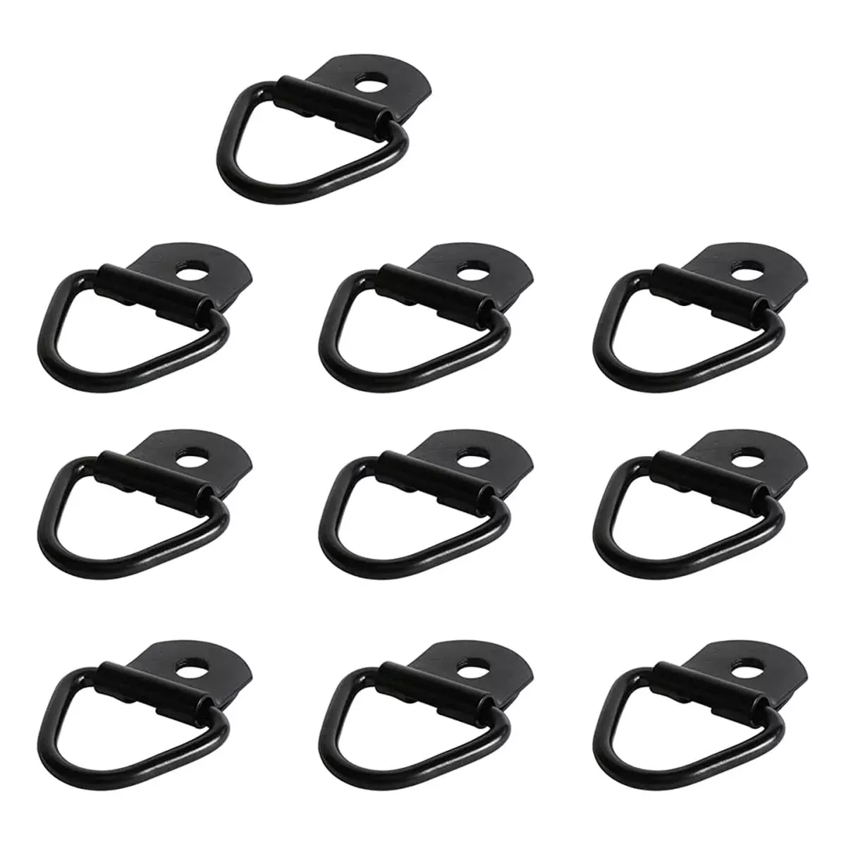 Dc Cargo V-Ring Tie-Down Anchors |10 Pack | 2 Diameter Steel Bolt-On D-Rings For Cargo On Trucks, Pickups, Trailers |Flush Mount Tie-Down Anchor, Replacement For D-Ring Tie-Down W/Plastic Pan Fitting