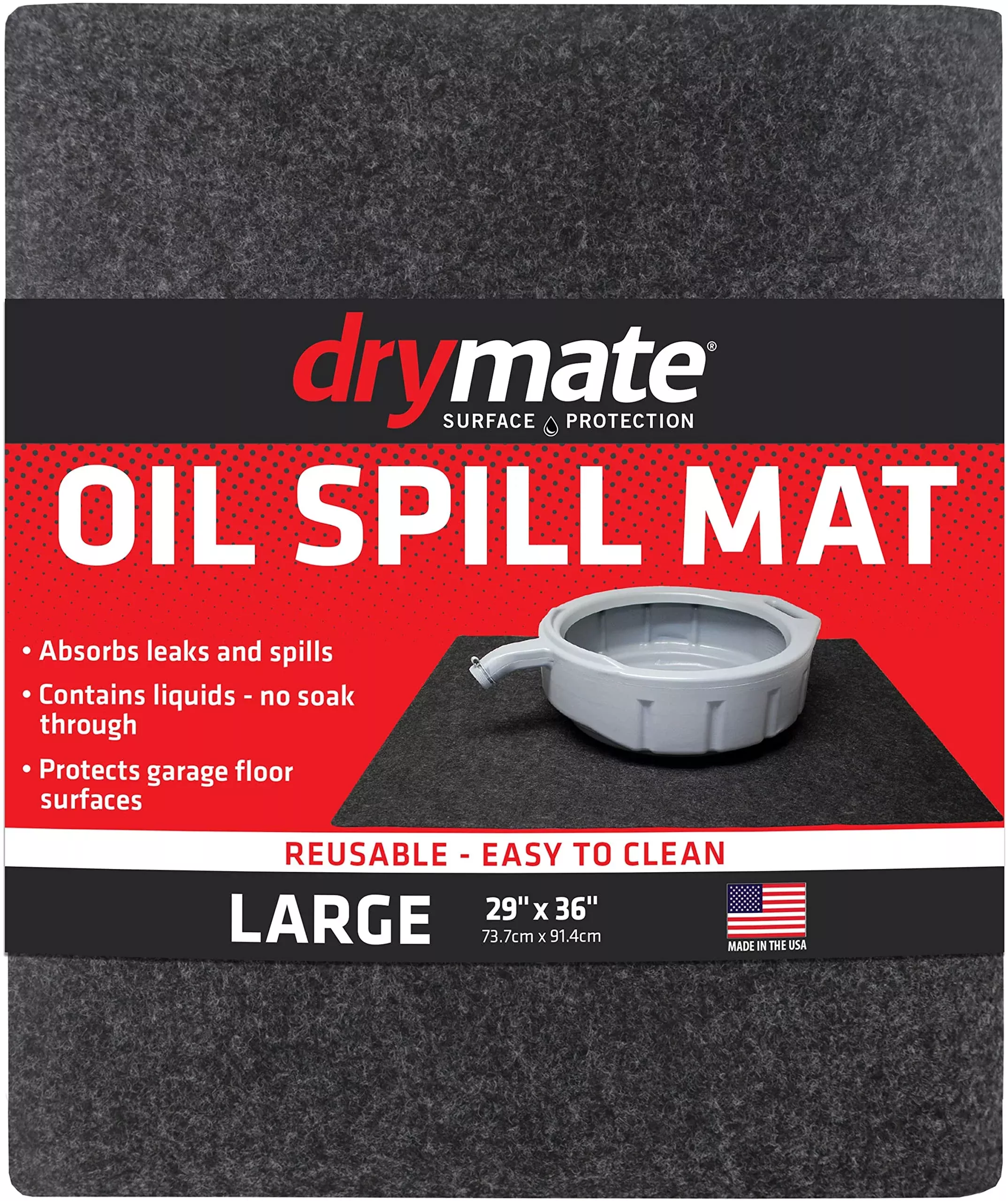 Drymate Garage Floor Mat, (17′ X 7’4), Protects Surfaces, Transforms Garage – Absorbent/Waterproof/Durable (Usa Made) (Charcoal) (Includes Double Sided Tape)