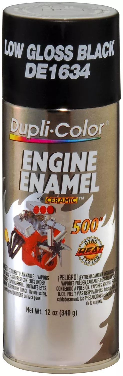 Dupli-Color (Ede163407 Gm/Chrysler Low Gloss Black Engine Enamel With Ceramic – 12 Oz. Aerosol, (Case Of 6)