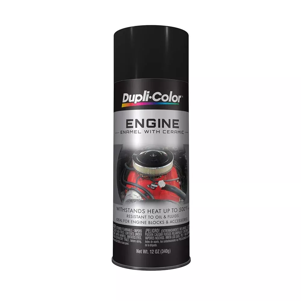 Dupli-Color (Ede163507 Ford Semi-Gloss Black Engine Enamel With Ceramic – 12 Oz. Aerosol, (Case Of 6)