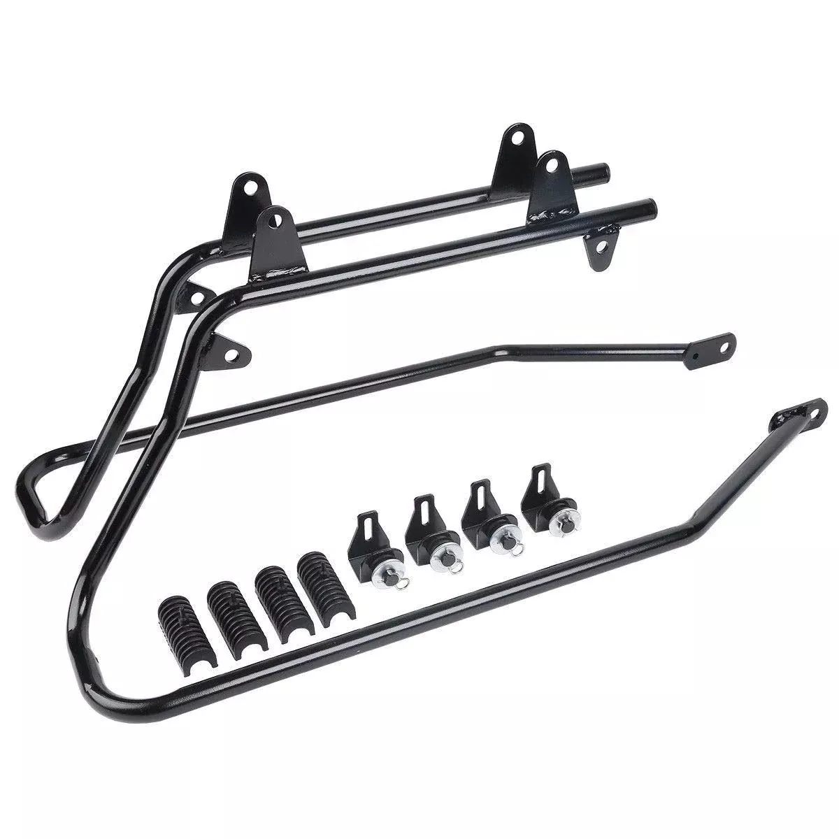 ECOTRIC Saddlebag Conversion Brackets for 1984-2013 Harley Davidson Softail, Black, Metal, Medium, Includes Hardware
