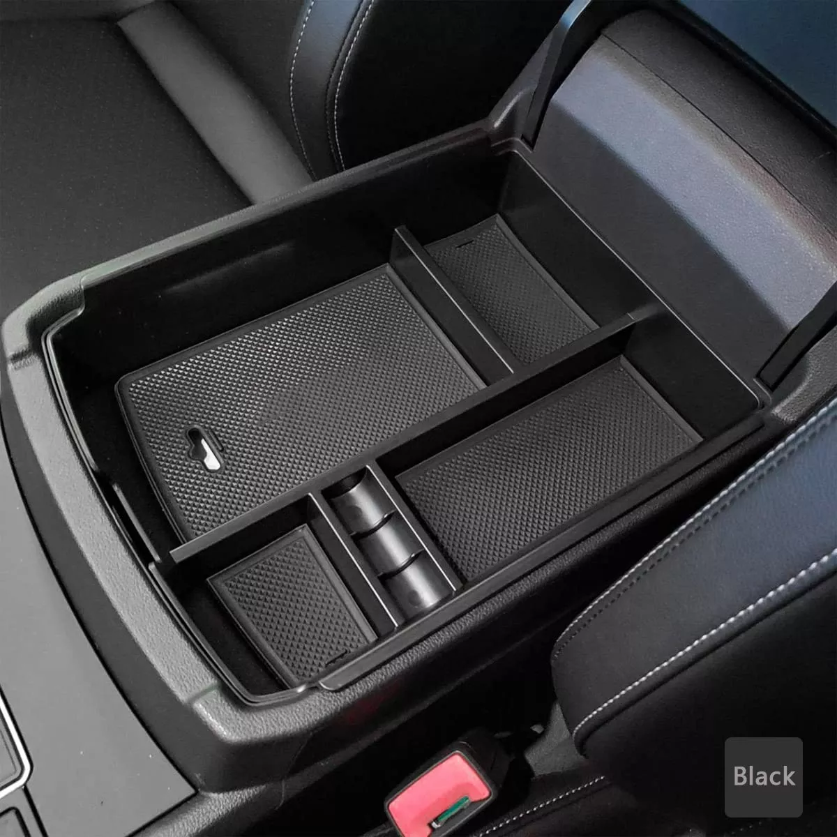 Edbetos Center Console Organizer Tray Compatible With Atlas Accessories 2018 2019 2020 2021 2022 2023 Secondary Armrest Storage Glove Box Divider Abs Black Materials (Black Trim)