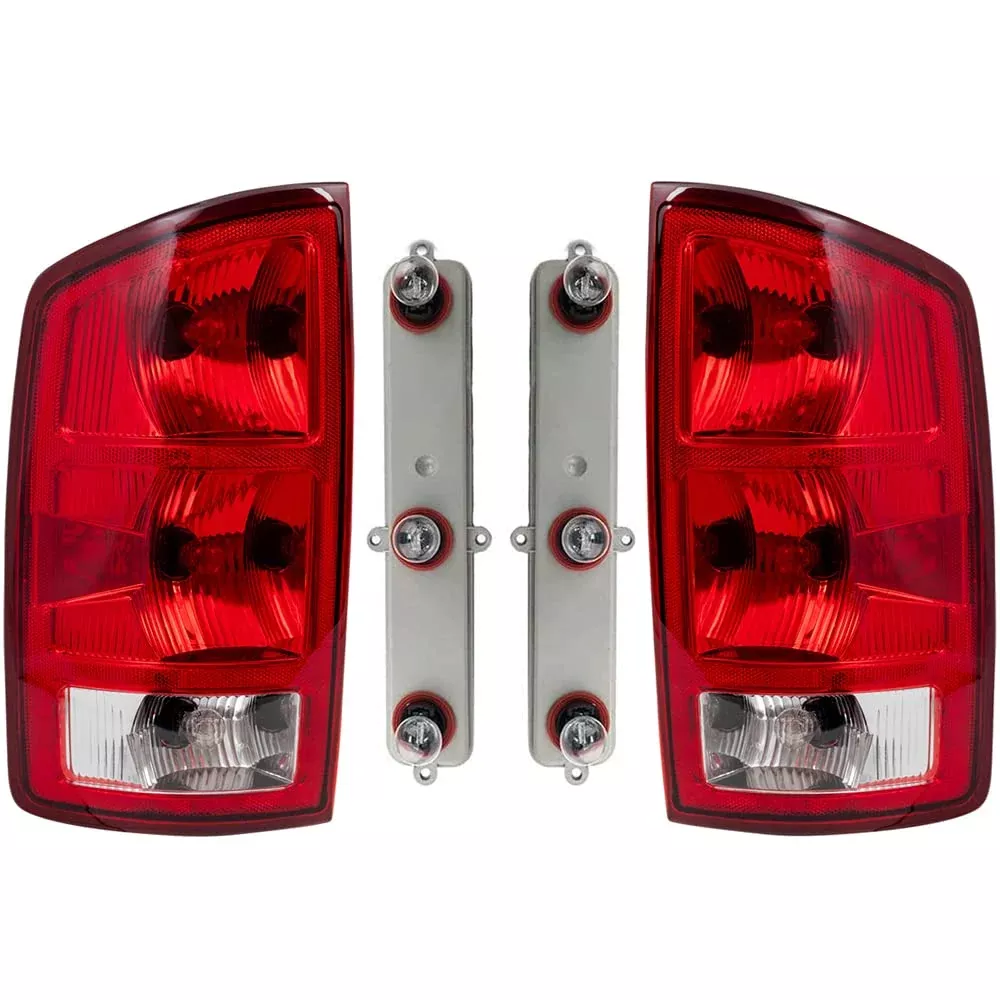 Epic Lighting Rear Brake Tail Lights W/Bulbs & Circuit Board Assembly Replacement For Dodge Ram 02-06 1500 03-06 2500 3500 Pickup [ Ch2800147 55077347Af Ch2801147 55077348Af ] Pair