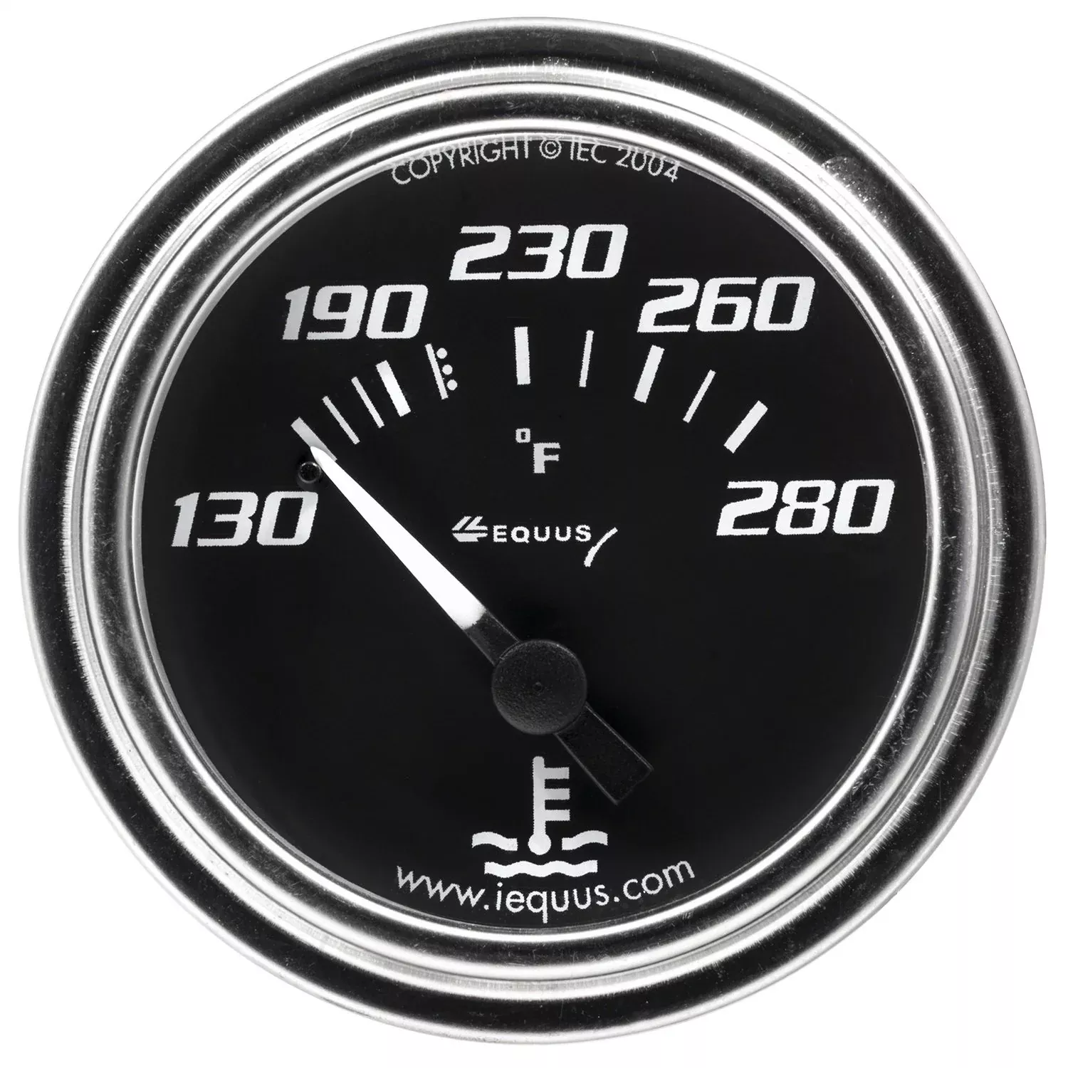 Equus 7232 2 Mechanical Water Temperature Gauge, Black