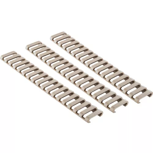 Ergo Grip Rail Protector, Rail Covers, Fits Picatinny Rail, 18 Slot, Matte Finish, Coyote Brown 4373-3PK-CB
