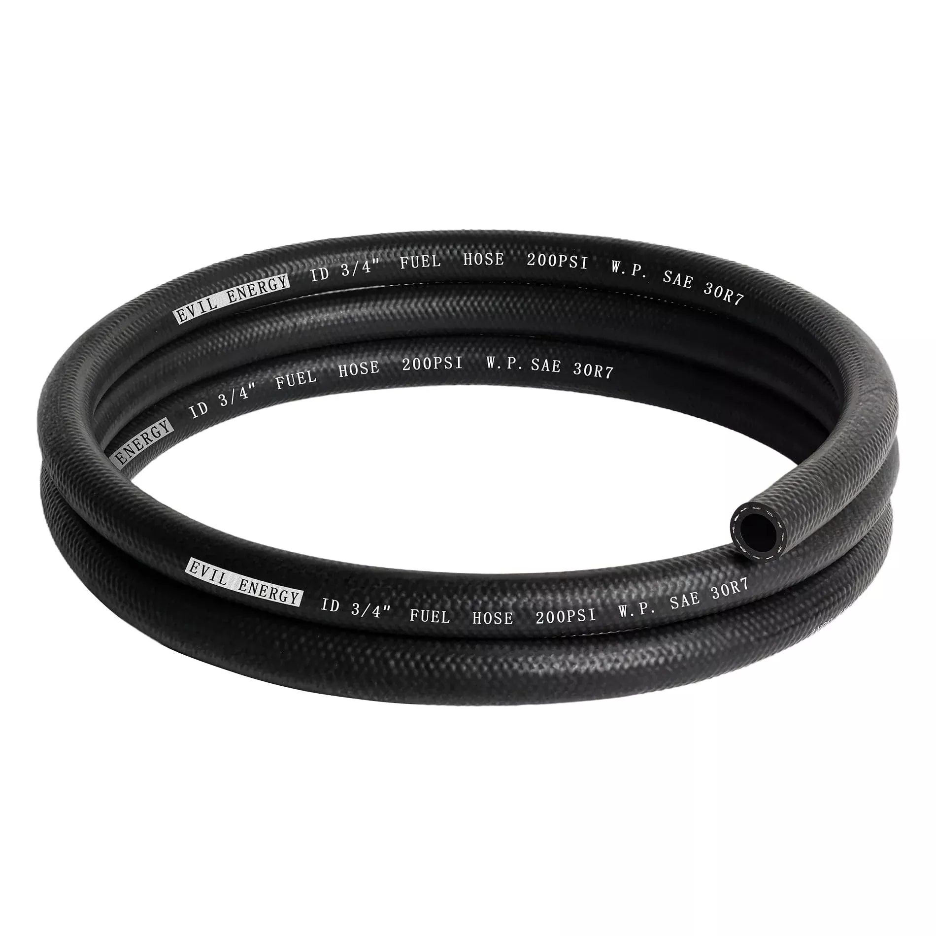 Evil Energy 3/4 Fuel Hose Line Push Lock Nbr Rubber Sae 30R7 5Ft 200Psi