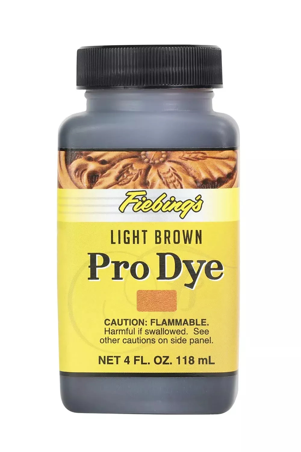 Fiebing’s Pro Dye Light Brown Leather Dye – 4 oz. Permanent Oil Finish, Model 50-2030-LB