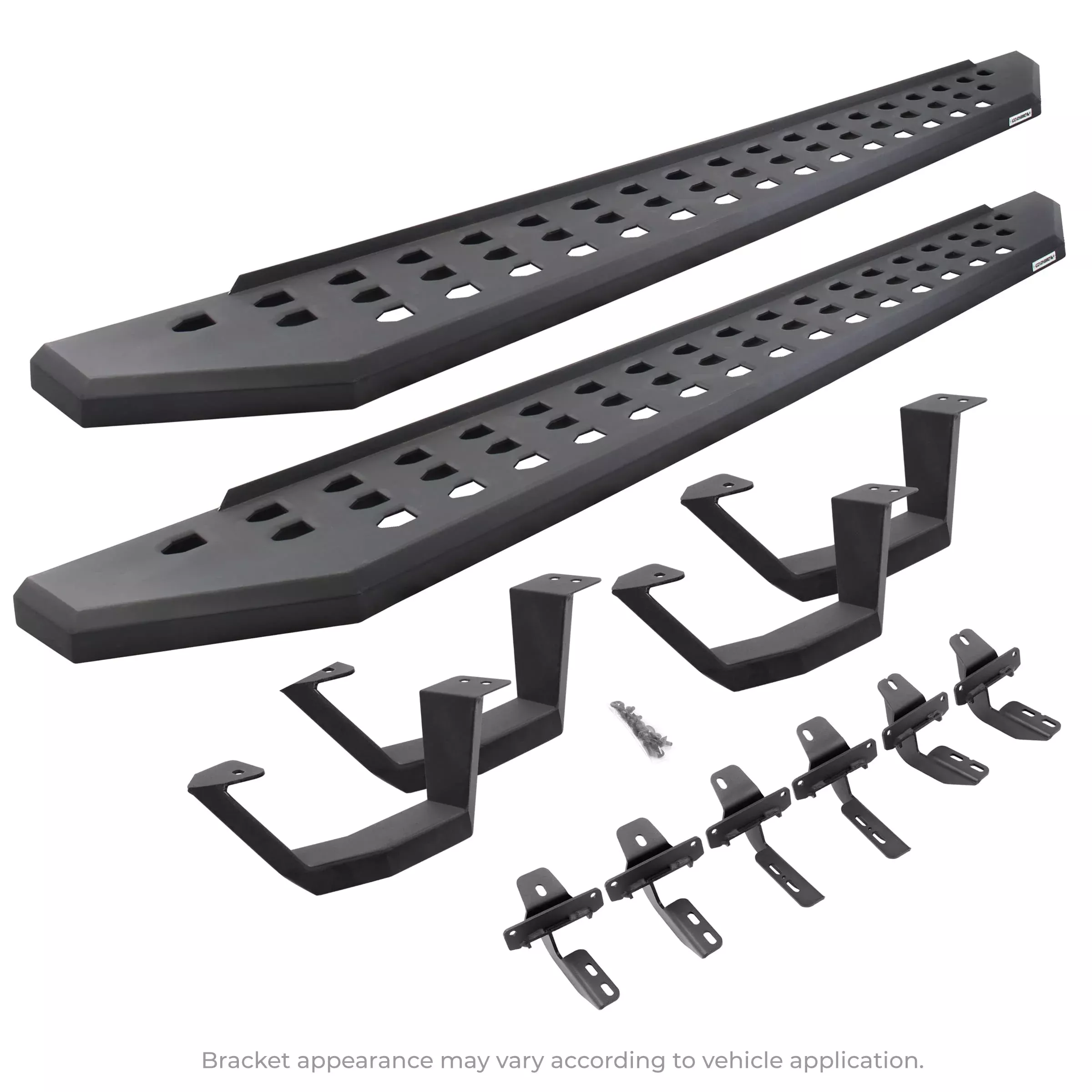 Go Rhino Rb20 Running Boards, Mounting Brackets, & 2 Pair Of Drop Steps | Galvanized Steel, Textured Black | 6903688020Pc | Fits 2019-2024 Ford Ranger Crew Cab Pickup