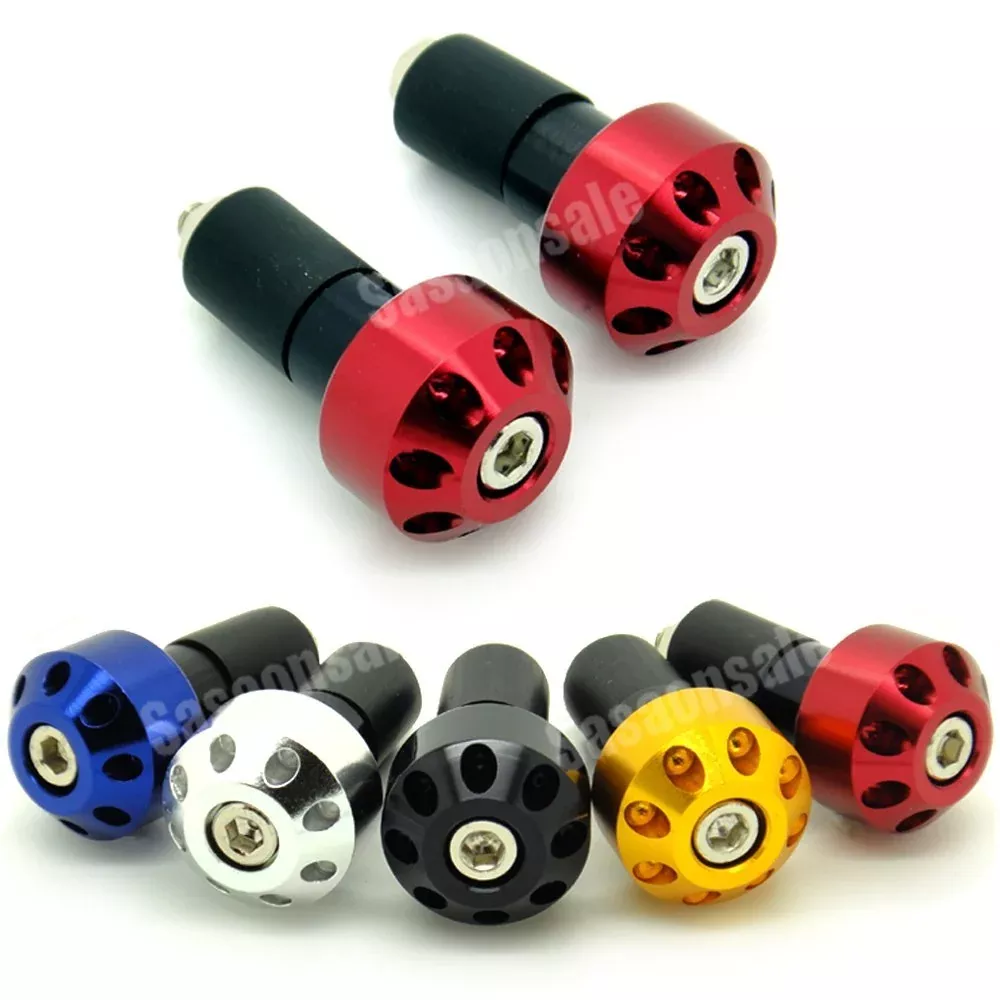 [Gt-Speed] Compatible/Replacement For Red Cnc Motorcycle Bar Ends 7/8′ Handlebar Grips Plugs Cap