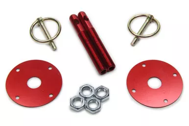 Hood Pin Kit3/8in Alum Red 2-pack