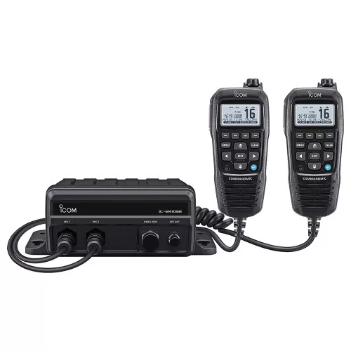 Icom M410BB 11 Black Box VHF w/Black Command Mic2 Command Mic Ports
