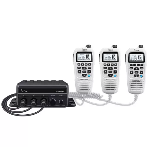 Icom M510BB GW 21 Black Box VHF w/White Command Mic3 Command Mic Ports