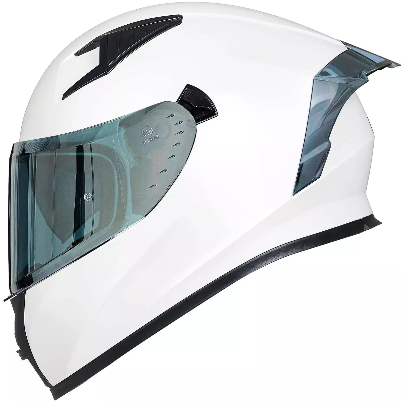 ILM Full Face Motorcycle Helmet, DOT Approved, EPS, Clear & Tinted Visors, Large, White, Model Z501