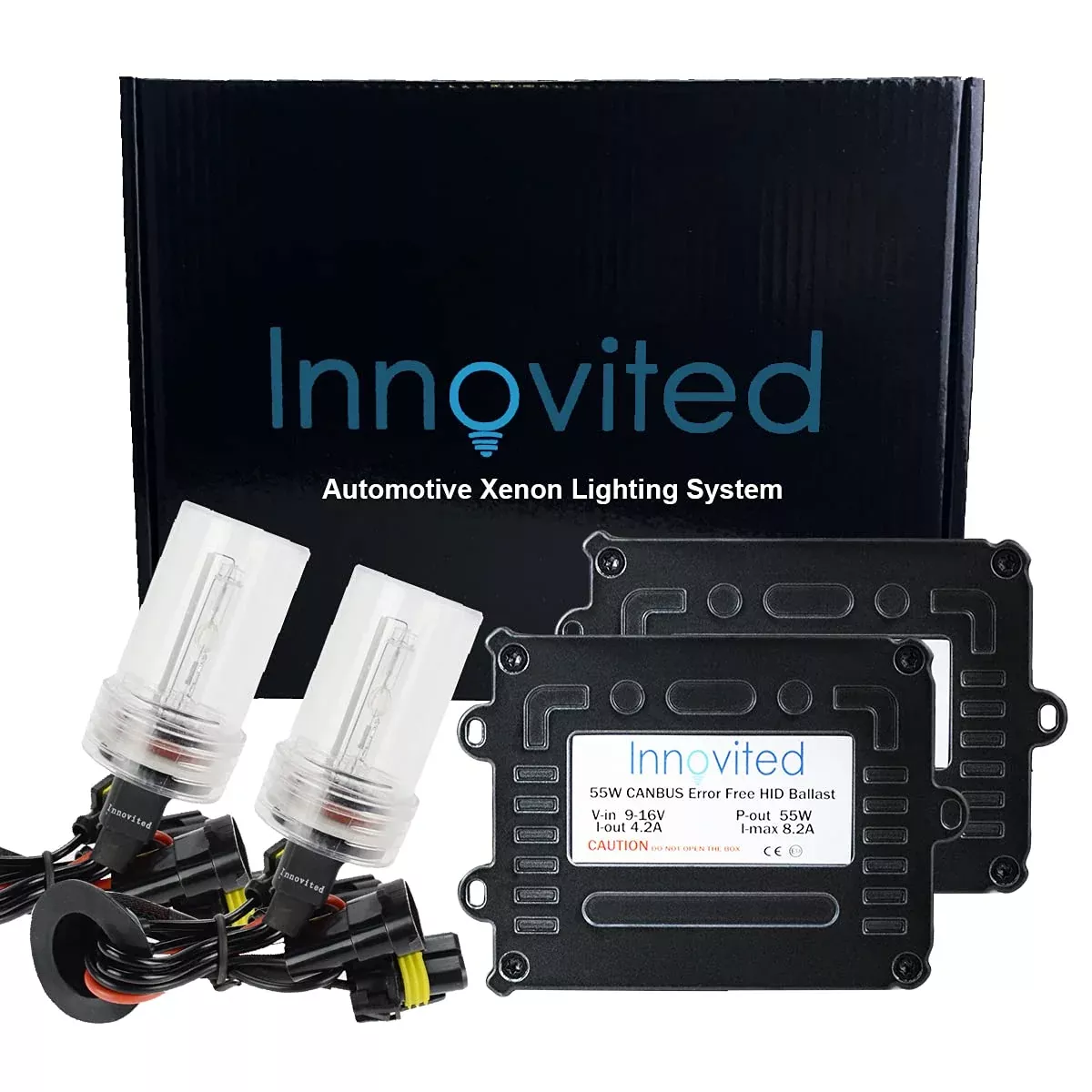 Innovited 9006 5000K Hid Xenon Bulb X 1 Pair Bundle With 2 X 55W Canbus Error Free Performance Digital Ballast (Prue White)