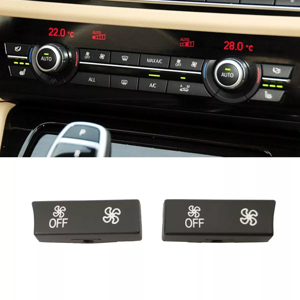 Jaronx Compatible With Bmw Climate Control Button Fan Speed Button Replacement, Ac Button For 5′ F07/F10,6′ F06/F12/F13,7′ F01/F02/F04,X5 F15/M F85,X6 F16/M F86 (Only For Ac Panel With 12 Buttons)
