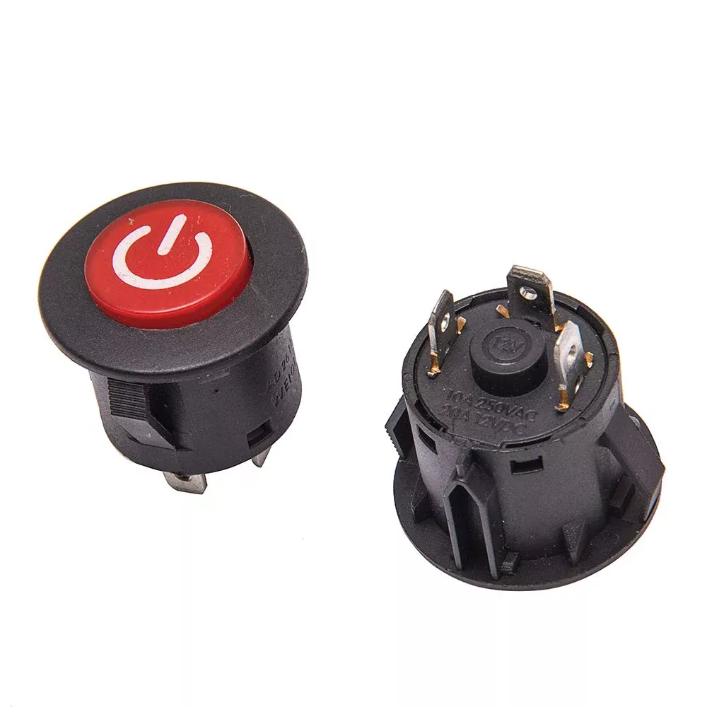 jiaruixin Power Switch Button Replacement for 20A 12VDC Ride-on Vehicles, Black Metal, Model: Power Start Switch 2.8cm
