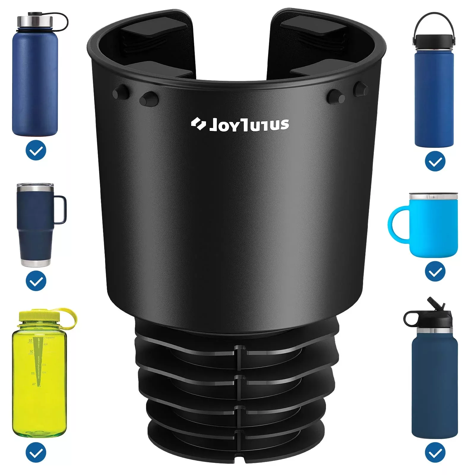 Joytutus Upgraded Car Cup Holder Expander With Offset Base, Compatible Yeti, Hydro Flask, Large For Hold 18-40 Oz Bottles And Mugs, Other In 3.4-3.8 Inch